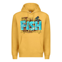 Mustard born to fish forced to work Premium Hoodie - NancyCooperArtShop