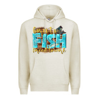 Oatmeal Heather born to fish forced to work Premium Hoodie - NancyCooperArtShop