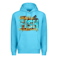 Ocean Blue born to fish forced to work Premium Hoodie - NancyCooperArtShop
