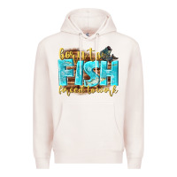 Pale Pink born to fish forced to work Premium Hoodie - NancyCooperArtShop