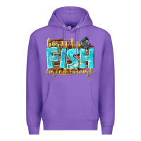 Purple born to fish forced to work Premium Hoodie - NancyCooperArtShop