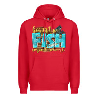 Red born to fish forced to work Premium Hoodie - NancyCooperArtShop