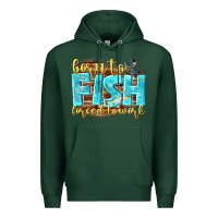 Sports Green born to fish forced to work Premium Hoodie - NancyCooperArtShop
