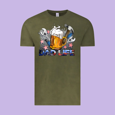 Dad Life Beer And Tools Vintage Tee Designed By Barkaloodesign