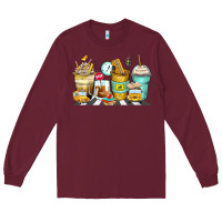 Burgundy school bus coffee cups Long Sleeve Tee - Zillion Design Studio