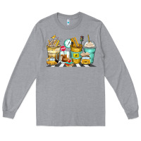 Heather Grey school bus coffee cups Long Sleeve Tee - Zillion Design Studio