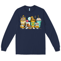 Navy school bus coffee cups Long Sleeve Tee - Zillion Design Studio