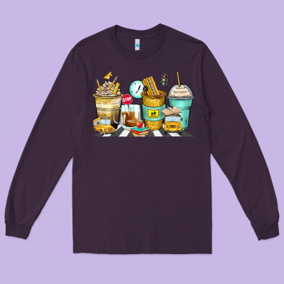 School Bus Coffee Cups Long Sleeve Tee Designed By Zillion Design Studio
