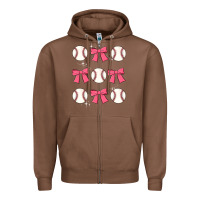 Chestnut baseball coquette bow Zipper Hoodie - JahusDesignShop