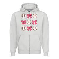 Dove Grey baseball coquette bow Zipper Hoodie - JahusDesignShop