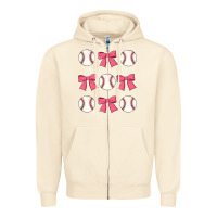Sandshell baseball coquette bow Zipper Hoodie - JahusDesignShop