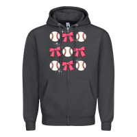 Smoke baseball coquette bow Zipper Hoodie - JahusDesignShop