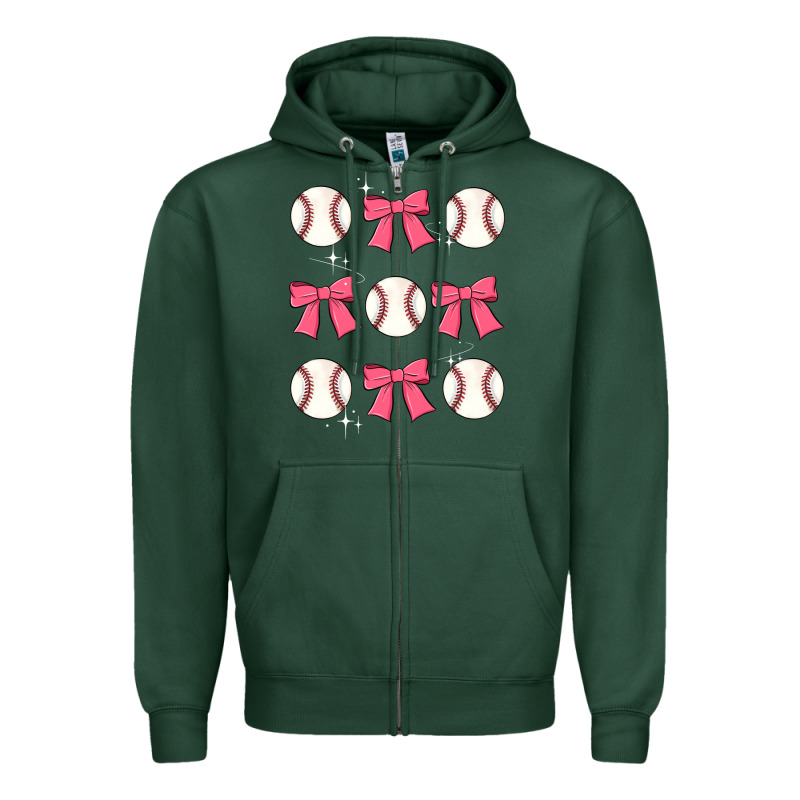 Baseball Coquette Bow Zipper Hoodie by JahusDesignShop | Teevron