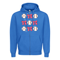 True Royal baseball coquette bow Zipper Hoodie - JahusDesignShop