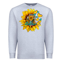 Heather Grey western sunflower  cross believe Premium Sweatshirt - BarkalooDesign