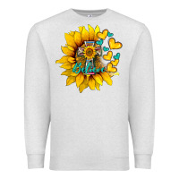Oatmeal Heather western sunflower  cross believe Premium Sweatshirt - BarkalooDesign