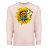 Pale Pink western sunflower  cross believe Premium Sweatshirt - BarkalooDesign