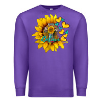 Purple western sunflower  cross believe Premium Sweatshirt - BarkalooDesign