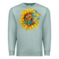 Seafoam western sunflower  cross believe Premium Sweatshirt - BarkalooDesign