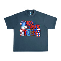 Midnight Navy red white boozy billie wilder Urban Heavy Tee - texasbilliewilder