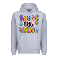 Heather Grey sassy little thing Premium Hoodie - MaliasSmallBusiness