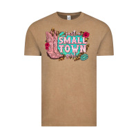 Vintage Coffee just a small town girl cowgirl boots Vintage Tee - texasbilliewilder