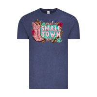 Just A Small Town Girl Cowgirl Boots Vintage Tee | Teevron