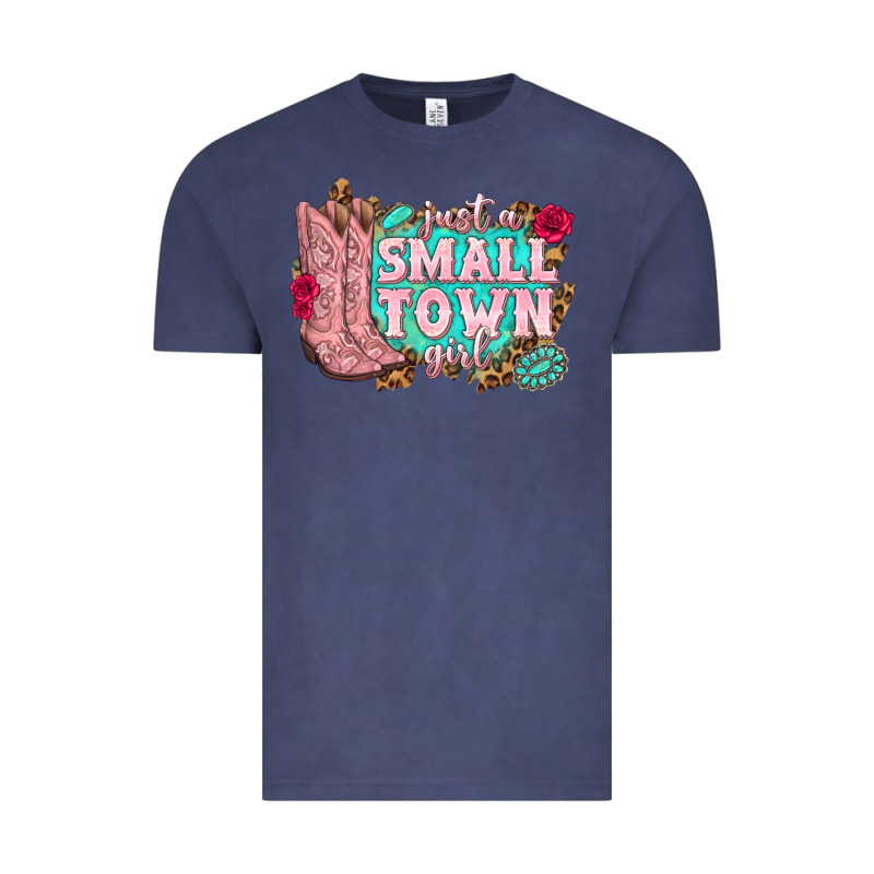 Just A Small Town Girl Cowgirl Boots Vintage Tee by texasbilliewilder | Teevron