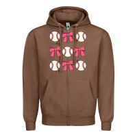Baseball Coquette Bow Zipper Hoodie | Teevron