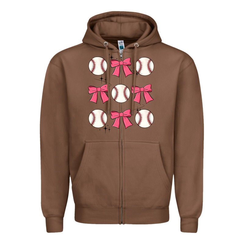 Baseball Coquette Bow Zipper Hoodie by JahusDesignShop | Teevron
