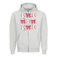 Dove Grey baseball coquette bow Zipper Hoodie - JahusDesignShop