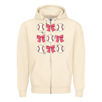 Sandshell baseball coquette bow Zipper Hoodie - JahusDesignShop