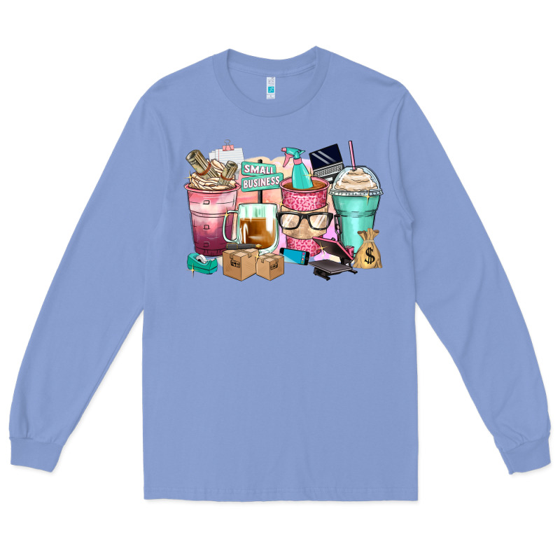 Small Business Coffee Cups Long Sleeve Tee by Zillion Design Studio | Teevron