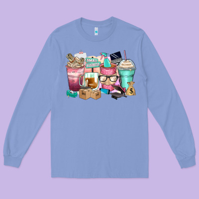 Small Business Coffee Cups Long Sleeve Tee Designed By Zillion Design Studio
