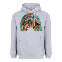 Heather Grey bucking bronco rodeo rainbow Heavyweight Hoodie - Artiststas