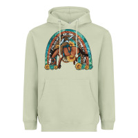 Matcha bucking bronco rodeo rainbow Heavyweight Hoodie - Artiststas