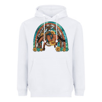 White bucking bronco rodeo rainbow Heavyweight Hoodie - Artiststas