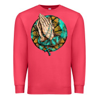 Cardinal western praying hands prayer rosary  faith cross Premium Sweatshirt - BarkalooDesign