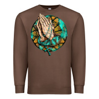 Chestnut western praying hands prayer rosary  faith cross Premium Sweatshirt - BarkalooDesign