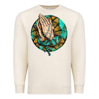 Sandshell western praying hands prayer rosary  faith cross Premium Sweatshirt - BarkalooDesign