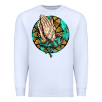 White western praying hands prayer rosary  faith cross Premium Sweatshirt - BarkalooDesign