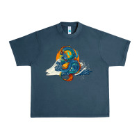 Midnight Navy blue dragon ocean waves and sun Urban Heavy Tee - RanaPortraitStore