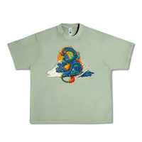 Oil Green blue dragon ocean waves and sun Urban Heavy Tee - RanaPortraitStore