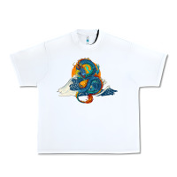 White blue dragon ocean waves and sun Urban Heavy Tee - RanaPortraitStore