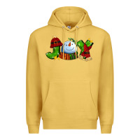 Antique Gold joy for christmas with snowman Premium Hoodie - AdoDesignShop