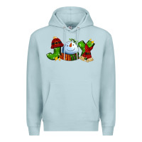 Blue Mist joy for christmas with snowman Premium Hoodie - AdoDesignShop