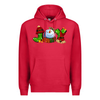 Cardinal joy for christmas with snowman Premium Hoodie - AdoDesignShop