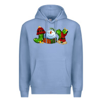 Colony Blue joy for christmas with snowman Premium Hoodie - AdoDesignShop
