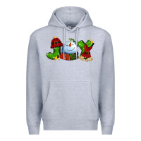 Heather Grey joy for christmas with snowman Premium Hoodie - AdoDesignShop