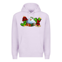 Lilac joy for christmas with snowman Premium Hoodie - AdoDesignShop